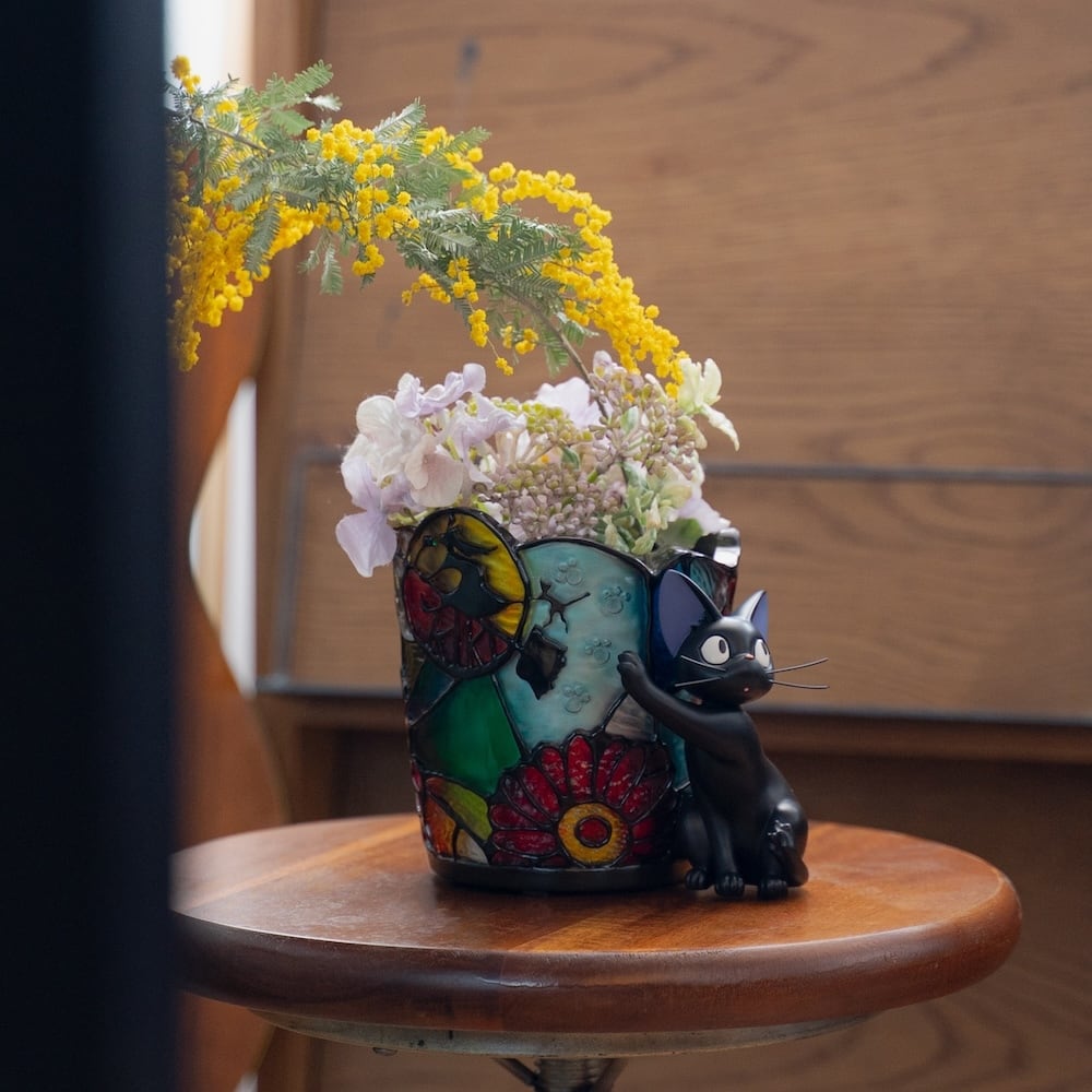 Official Studio Ghibli Kikis Delivery Service Planter/Diorama Flower Stained Glass - Kamaji Market