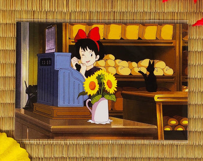 Official Studio Ghibli Kikis Delivery Service Postcard • Jiji Gigi Message card/Writing letter • Japanese Stationery - Kamaji Market