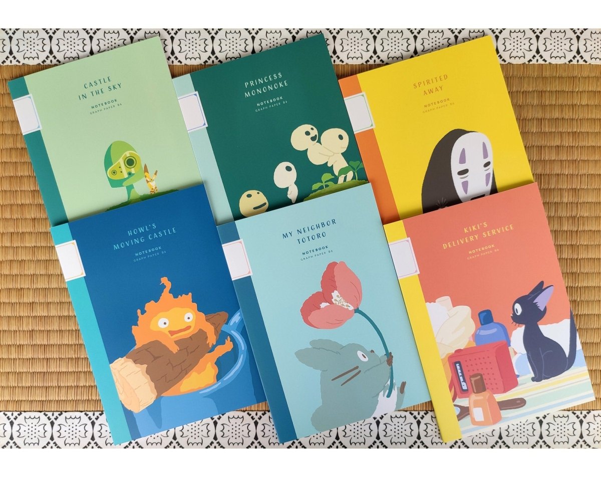 Official Studio Ghibli Notebook 2023 • Howl, Totoro, Spirited Away, Kikis Delivery, Mononoke, Laputa • Japanese Anime Stationery Gift - Kamaji Market