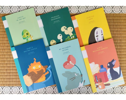 Official Studio Ghibli Notebook 2023 • Howl, Totoro, Spirited Away, Kikis Delivery, Mononoke, Laputa • Japanese Anime Stationery Gift - Kamaji Market