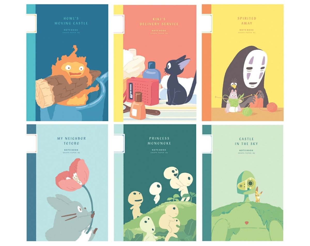 Official Studio Ghibli Notebook 2023 • Howl, Totoro, Spirited Away, Kikis Delivery, Mononoke, Laputa • Japanese Anime Stationery Gift - Kamaji Market