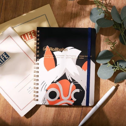Official Studio Ghibli Notebook • Princess Mononoke Notepad/Sketchbook/Planner/Diary • Rollban Spiral Book • Japanese Stationery Gift - Kamaji Market