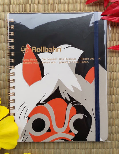 Official Studio Ghibli Notebook • Princess Mononoke Notepad/Sketchbook/Planner/Diary • Rollban Spiral Book • Japanese Stationery Gift - Kamaji Market