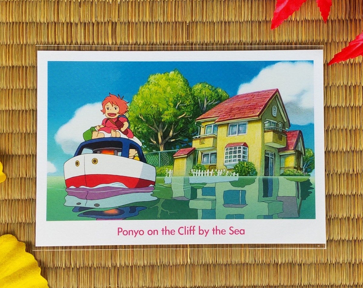 Official Studio Ghibli Ponyo Postcard • Ponyo on the Cliff by the Sea Message card/Writing letter • Japanese Stationery - Kamaji Market