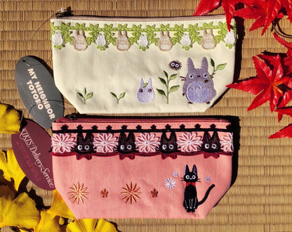 Official Studio Ghibli Pouch/Clutch My Neighbor Totoro/Kikis Delivery Service • Pencil Case/Cosmetic Bag/Wallet/Makeup Bag • Jiji Gigi Gift - Kamaji Market