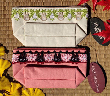 Official Studio Ghibli Pouch/Clutch My Neighbor Totoro/Kikis Delivery Service • Pencil Case/Cosmetic Bag/Wallet/Makeup Bag • Jiji Gigi Gift - Kamaji Market