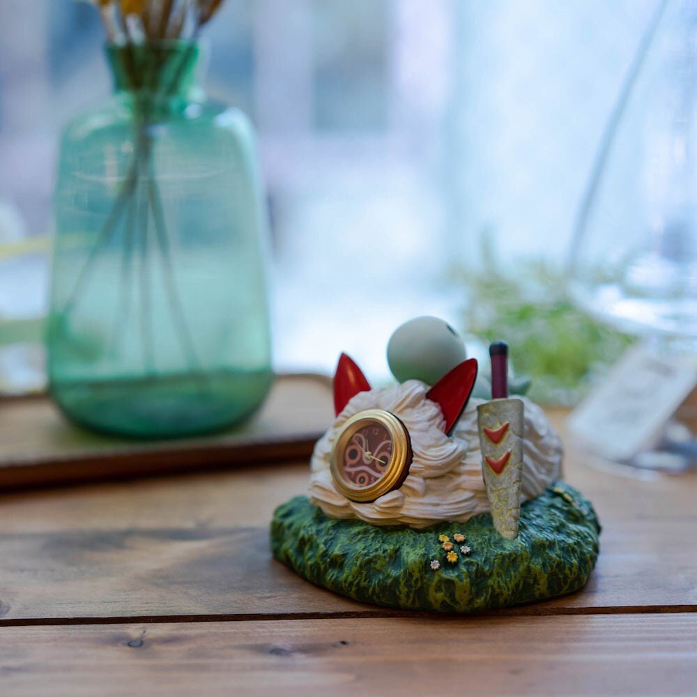 Official Studio Ghibli Princess Mononoke Table Clock • San/Kodama Figure - Kamaji Market