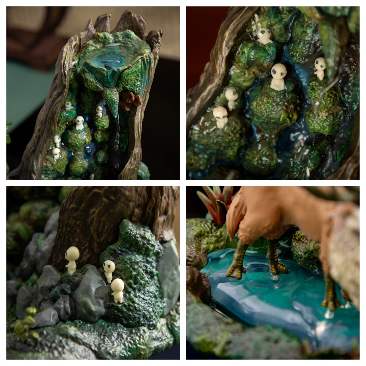 Official Studio Ghibli Princess Mononoke Water Garden • Forest Spirit Bonsai Diorama Fountain - Kamaji Market