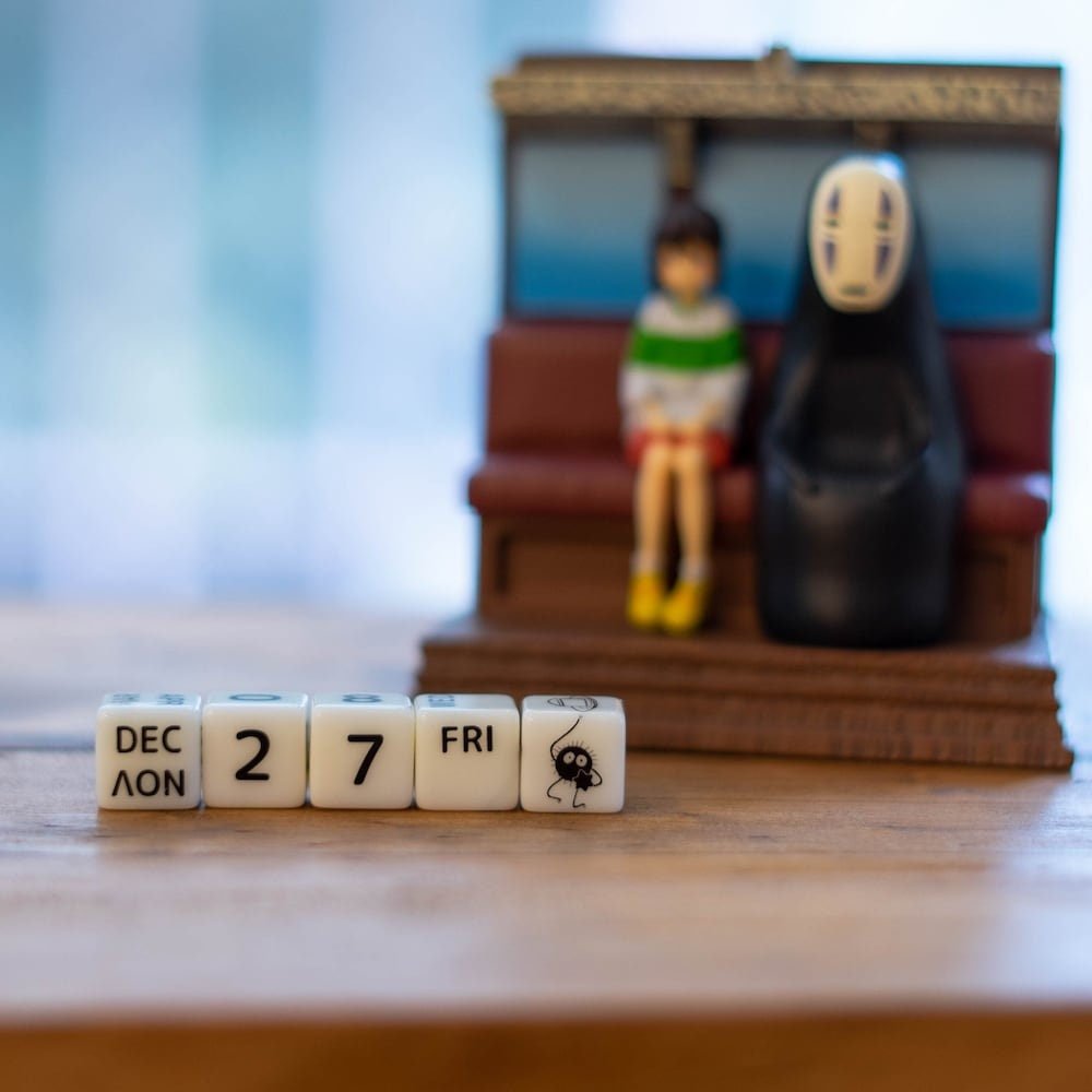 Official Studio Ghibli Spirited Away Perpetual Calendar with Dice, No Face Figure - Kamaji Market