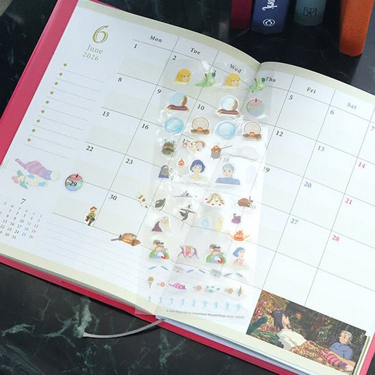 Official Studio Ghibli Stickers Set 2026 • Howl, Totoro, Spirited Away, Kikis Delivery, Laputa • Schedule Book/Notebook/Planner/Diary/Stationery - Kamaji Market