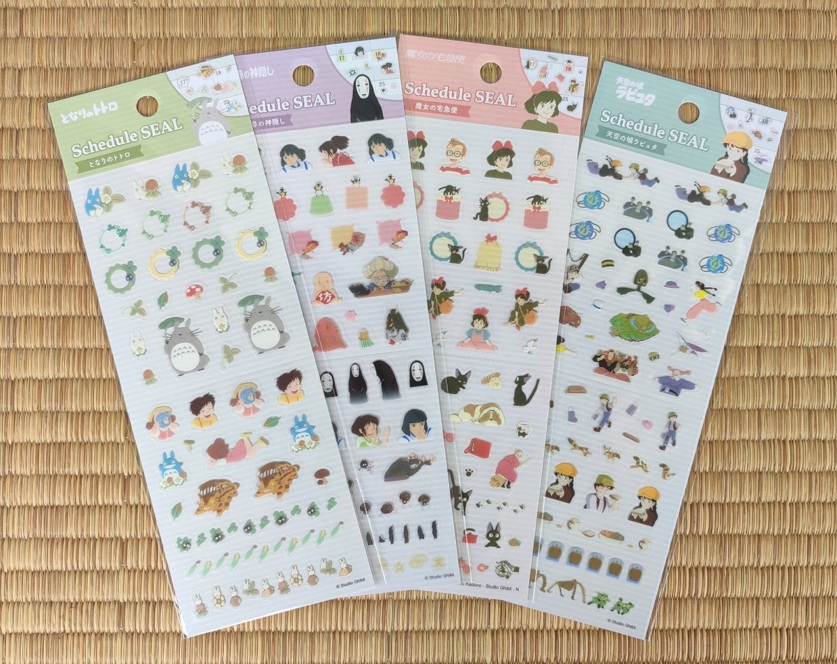 Official Studio Ghibli Stickers Set 2026 • Howl, Totoro, Spirited Away, Kikis Delivery, Laputa • Schedule Book/Notebook/Planner/Diary/Stationery - Kamaji Market