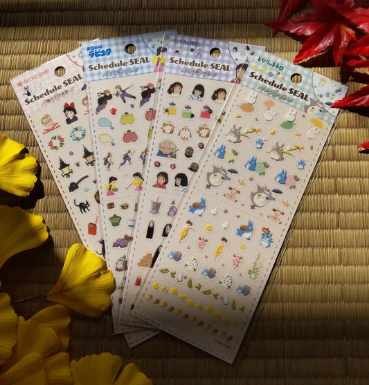 Official Studio Ghibli Stickers Set • My Neighbor Totoro, Spirited Away, Kikis Delivery, Laputa • Schedule Book/Notebook/Planner/Diary/Gift - Kamaji Market