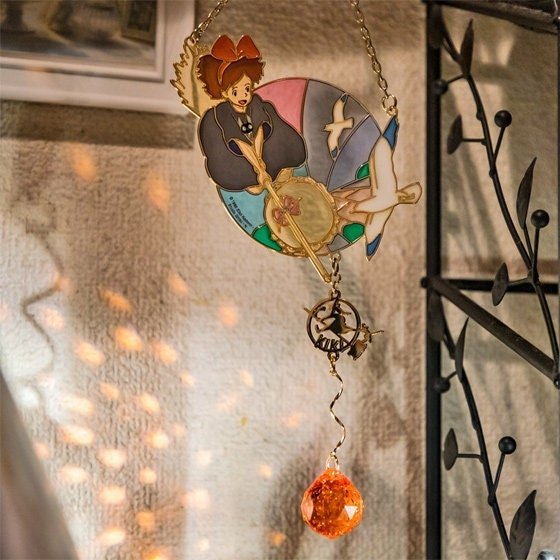 Official Studio Ghibli Sun Catcher/Wall Hanging • Totoro/Kikis Delivery/Howls Moving Castle/Laputa • Stained Glass style Home/Garden Decor - Kamaji Market