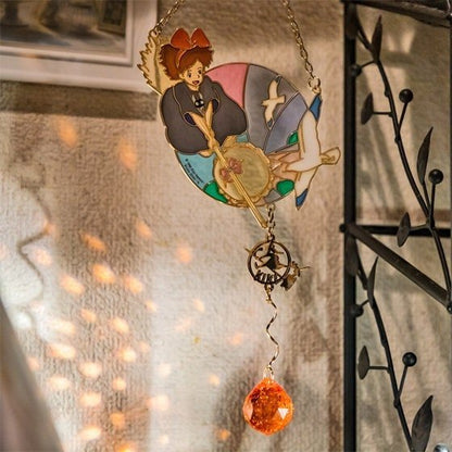 Official Studio Ghibli Sun Catcher/Wall Hanging • Totoro/Kikis Delivery/Howls Moving Castle/Laputa • Stained Glass style Home/Garden Decor - Kamaji Market