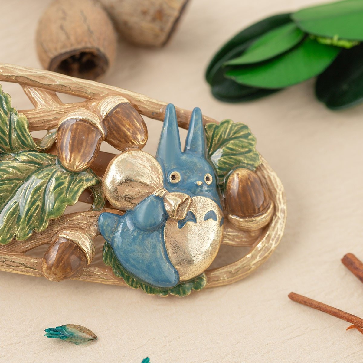 Official Studio Ghibli Totoro Hair Clip • My Neighbor Totoro Barrette • Japanese Handmade Jewelry - Kamaji Market