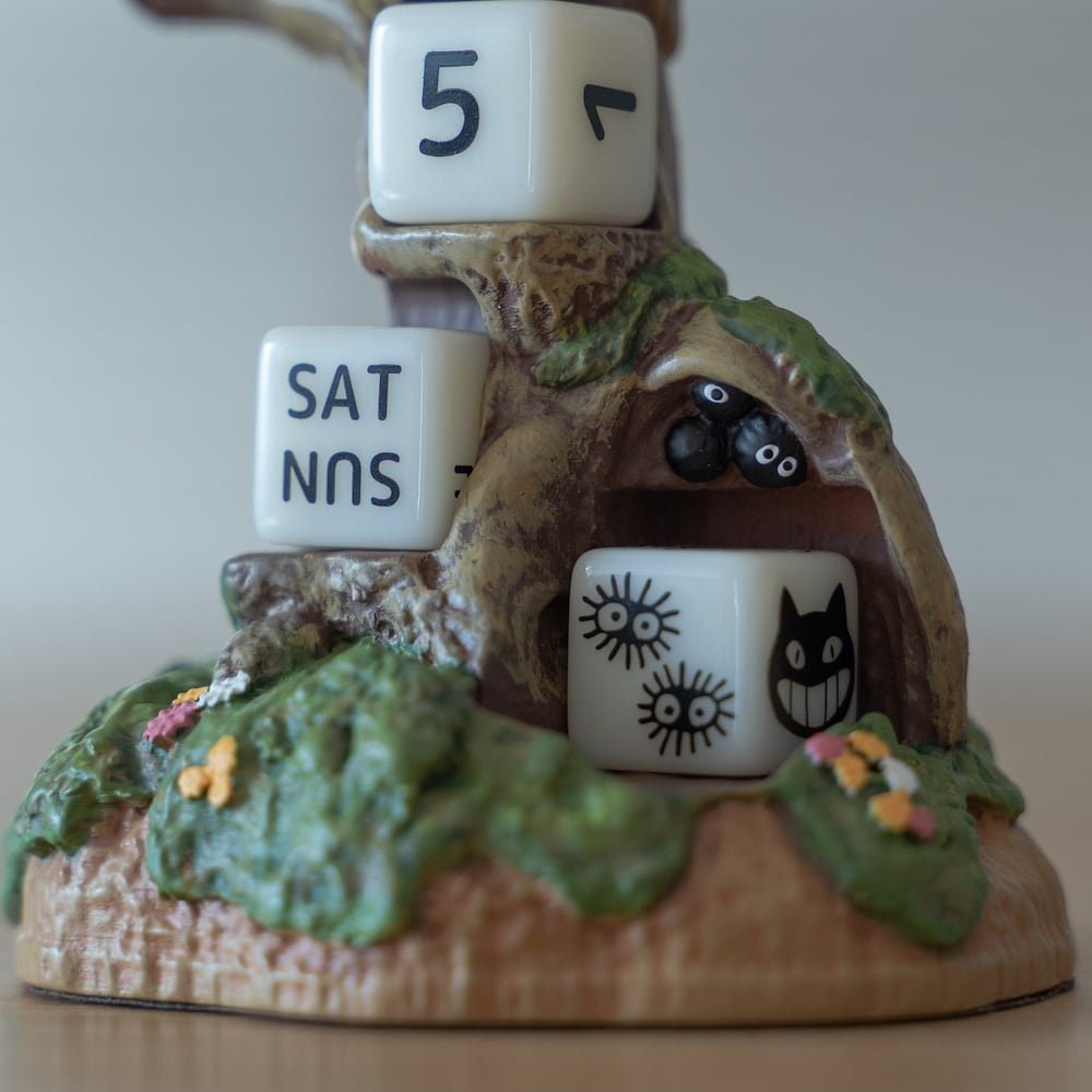 Official Studio Ghibli Totoro Perpetual Calendar with Dice • My Neighbor Totoro Figure/Home Decor/Diorama - Kamaji Market