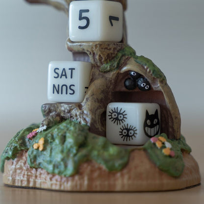 Official Studio Ghibli Totoro Perpetual Calendar with Dice • My Neighbor Totoro Figure/Home Decor/Diorama - Kamaji Market