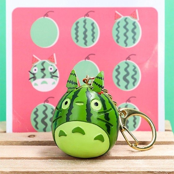Official Studio Ghibli Totoro Strap/Bag Charm • My Neighbor Totoro Keychain • Anime Watermelon Fruit Summer Gift - Kamaji Market