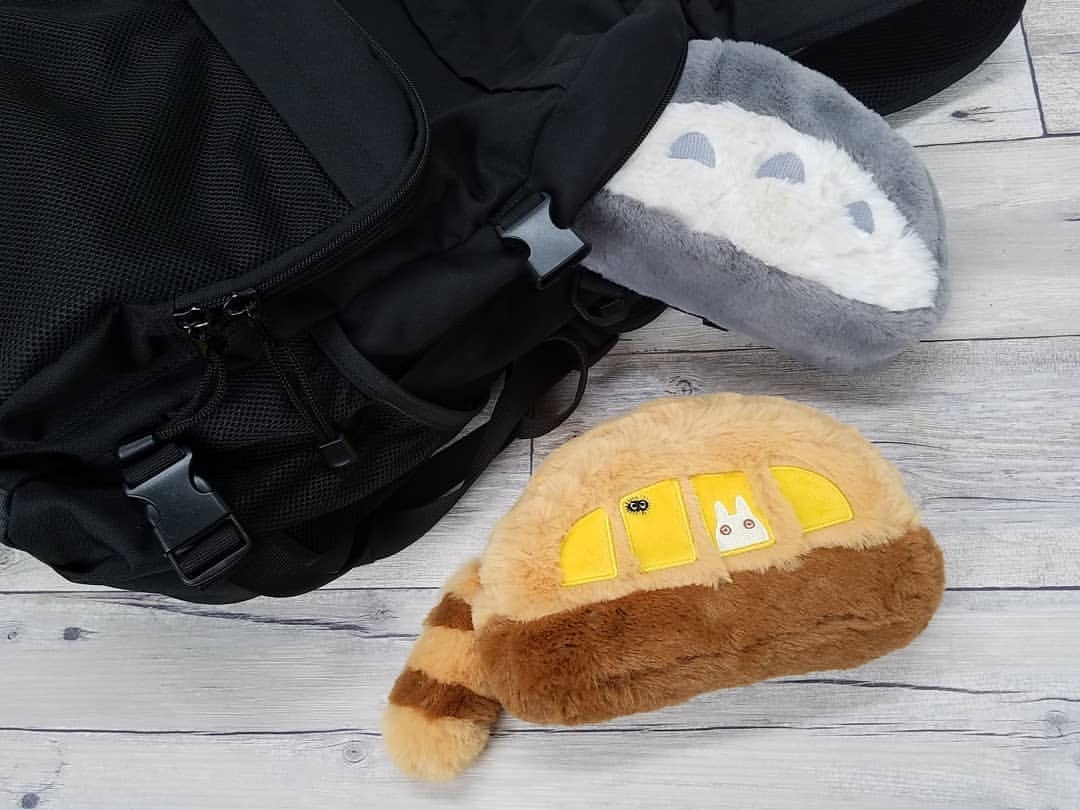 Official Studio Ghibli Totoro/Catbus Fluffy Pouch/Clutch • My Neighbor Totoro Cosmetic Bag/Wallet/Multi - case/Makeup Bag - Kamaji Market