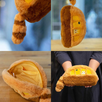 Official Studio Ghibli Totoro/Catbus Fluffy Pouch/Clutch • My Neighbor Totoro Cosmetic Bag/Wallet/Multi - case/Makeup Bag - Kamaji Market