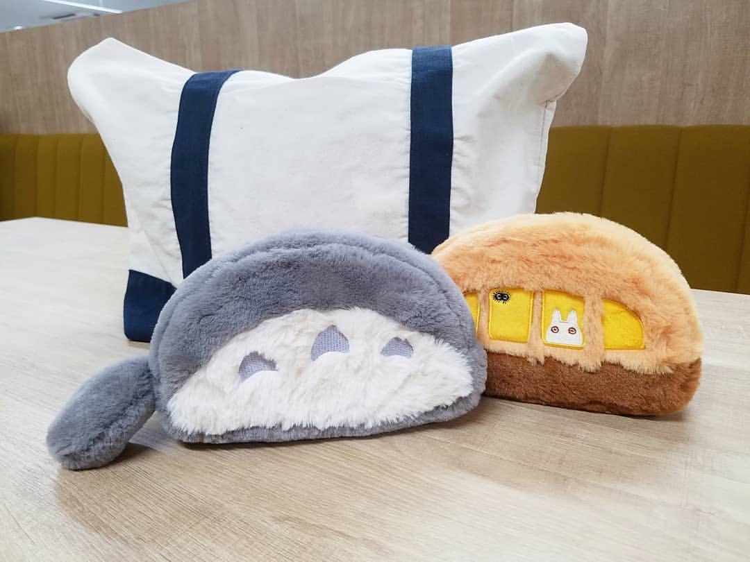 Official Studio Ghibli Totoro/Catbus Fluffy Pouch/Clutch • My Neighbor Totoro Cosmetic Bag/Wallet/Multi - case/Makeup Bag - Kamaji Market