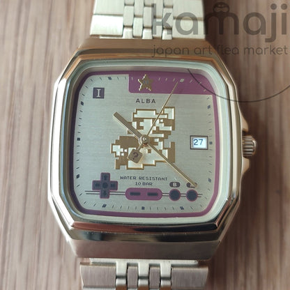 Official Super Mario Wrist Watch • Golden Stainless Steel Japanese Watches • ALBA Seiko Nintendo - Kamaji Market