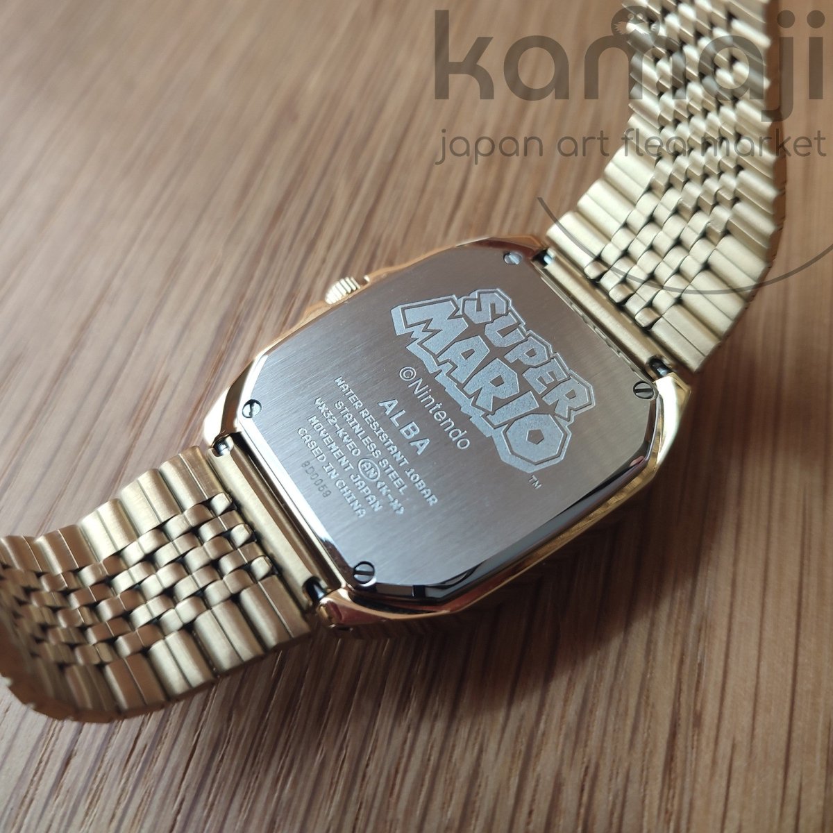 Official Super Mario Wrist Watch • Golden Stainless Steel Japanese Watches • ALBA Seiko Nintendo - Kamaji Market