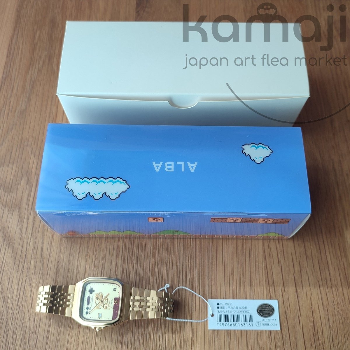 Official Super Mario Wrist Watch • Golden Stainless Steel Japanese Watches • ALBA Seiko Nintendo - Kamaji Market