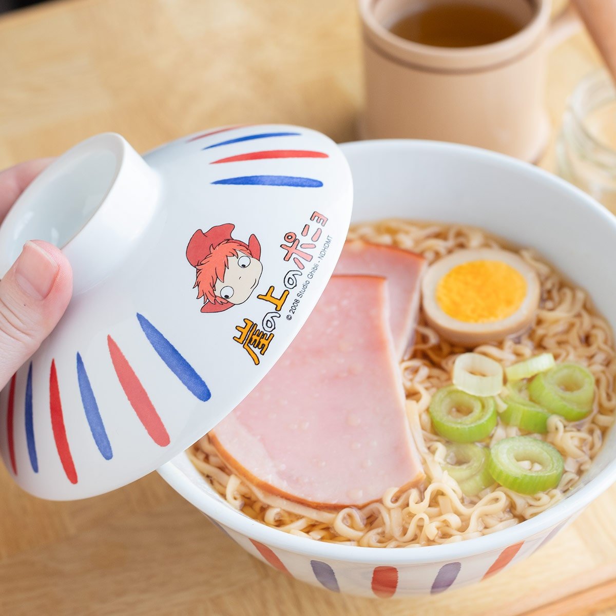 Ponyo on the Cliff Bowl with Lid • Ceramic Soup/Fruit/Salad Dish - Kamaji Market