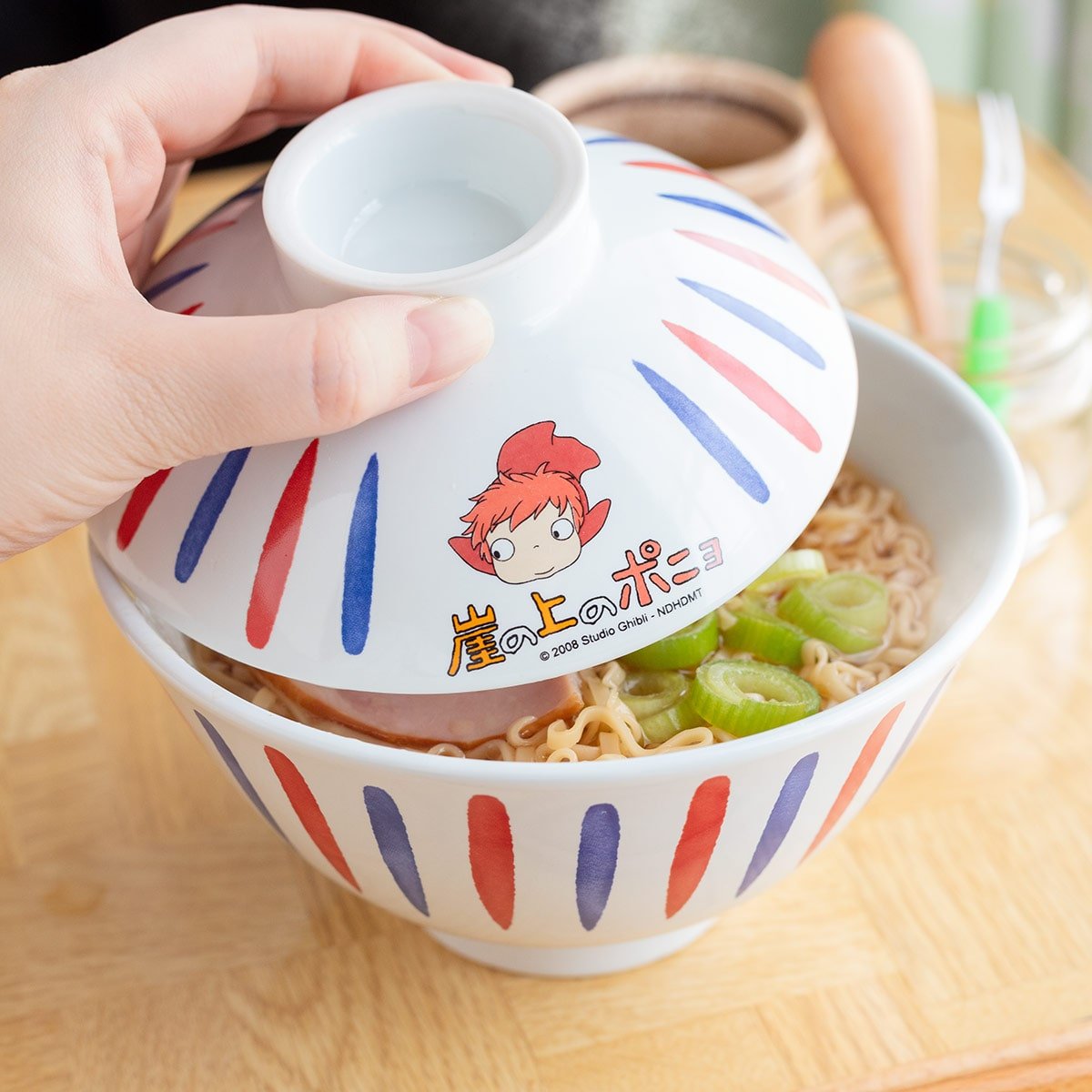 Ponyo on the Cliff Bowl with Lid • Ceramic Soup/Fruit/Salad Dish - Kamaji Market