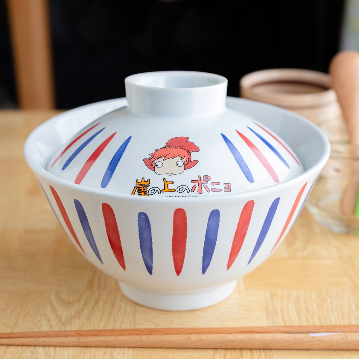 Ponyo on the Cliff Bowl with Lid • Ceramic Soup/Fruit/Salad Dish - Kamaji Market