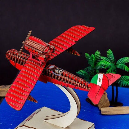 Porco Rosso Wooden 3D Puzzle/Diorama • KI-GU-MI craft - Kamaji Market