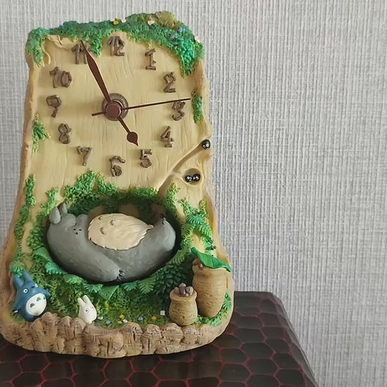 Vintage* Original Ghibli Heavy Table Clock • My Neighbor Totoro Figure/Figurine/Statue/Home Decor/Interior Diorama • Studio Ghibli Gift