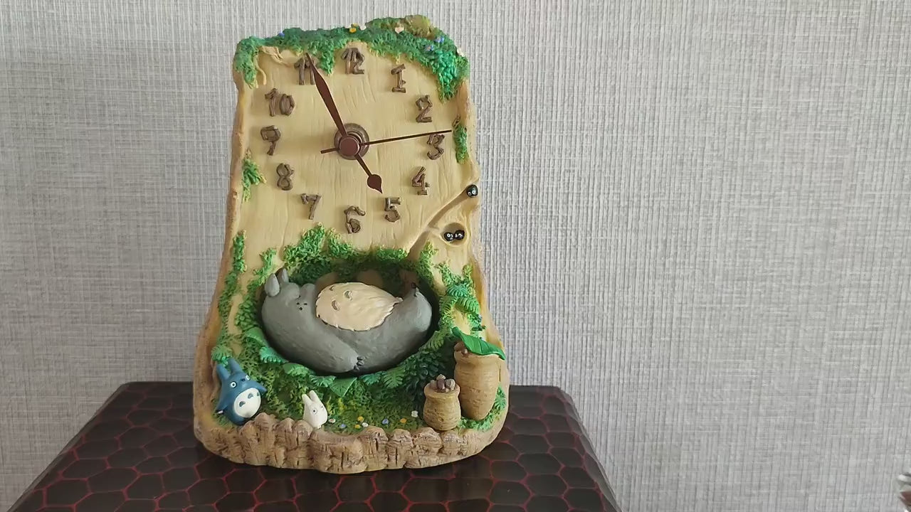 Vintage* Original Ghibli Heavy Table Clock • My Neighbor Totoro Figure/Figurine/Statue/Home Decor/Interior Diorama • Studio Ghibli Gift