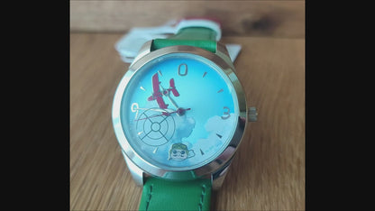 Official Ghibli Porco Rosso Wrist Watch • Crimson Pig ALBA/Seiko Watches • Green Version Limited to 400