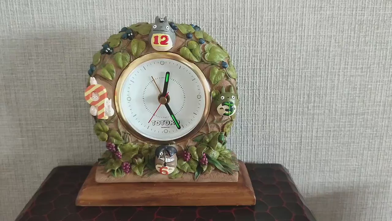 Vintage* Original Ghibli Table Clock w/Alarm • My Neighbor Totoro Figure/Figurine/Diorama/Home Decor/Interior Design • Studio Ghibli Gift