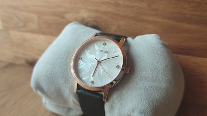 Japanese Wrist Watch "Monogriis" • Mother of Pearl Dial, Leather Band