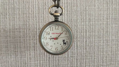 Vintage* Original Ghibli Jiji Watch Necklace • Kikis Delivery Service Pendant/Clock • Japanese Anime Pocket Watches • Studio Ghibli Gift