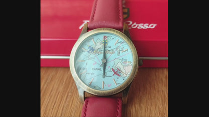 Vintage* Official Ghibli Porco Rosso Wrist Watch • Crimson Pig Watch/Clock • Japanese Anime Watches