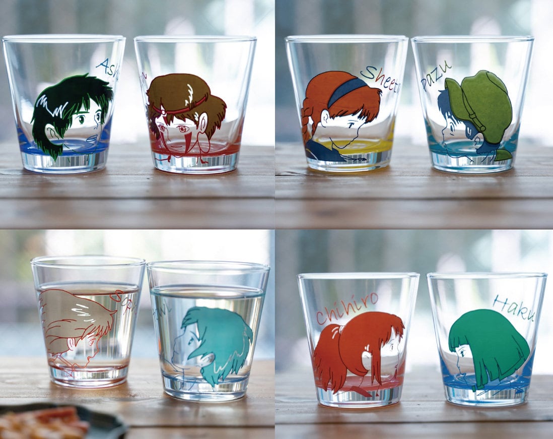 Set of 2 Official Ghibli Glass/Cup • Spirited Away, Howls Moving Castle, Mononoke, Laputa, Whisper of the Heart Tableware/Glassware Gift - Kamaji Market