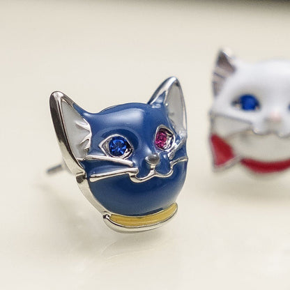 The Cat Returns Earrings • Lune and Yuki Cats Pierce • Japanese Anime Jewelry - Kamaji Market