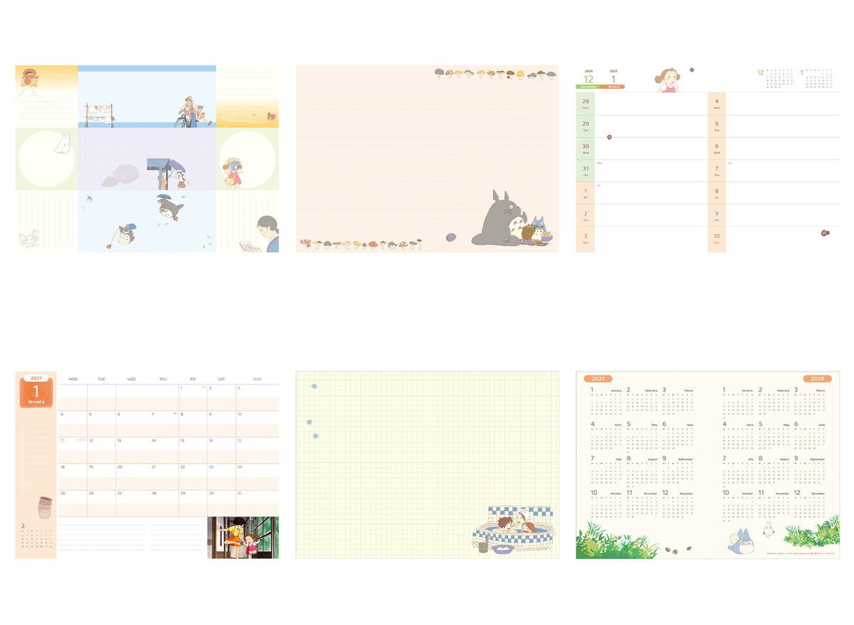 Offizieller Studio Ghibli 2027 Planer/Terminbuch/Tagebuch • Howl, Totoro, Chihiros Reise ins Zauberland, Kikis kleiner Lieferservice