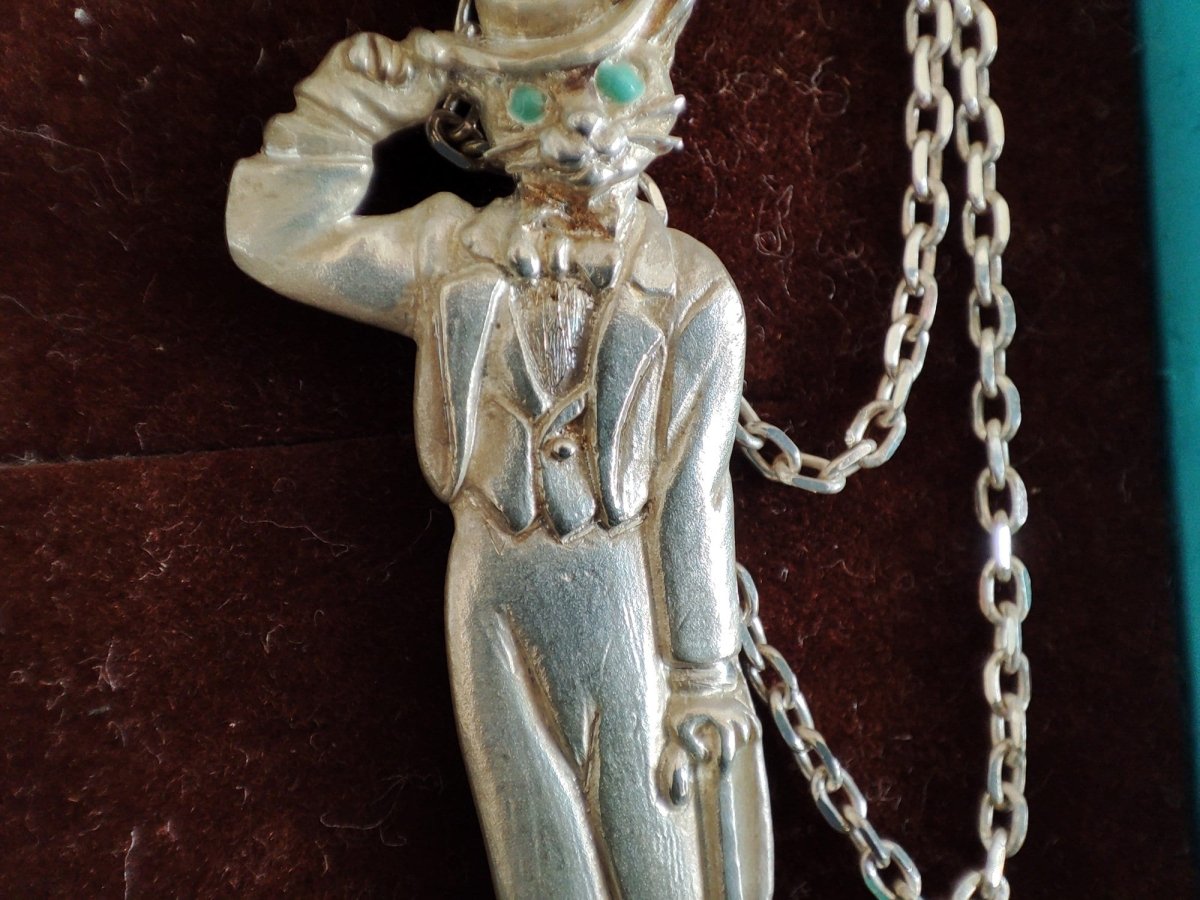 Vintage* Official Ghibli Baron Necklace • Whisper of the Heart Pendant with Chain • The Cat Returns Anime Jewelry - Kamaji Market