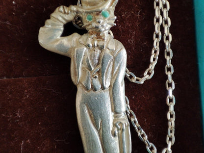 Vintage* Official Ghibli Baron Necklace • Whisper of the Heart Pendant with Chain • The Cat Returns Anime Jewelry - Kamaji Market