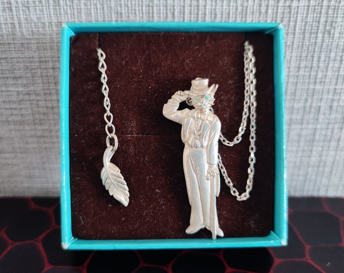 Vintage* Official Ghibli Baron Necklace • Whisper of the Heart Pendant with Chain • The Cat Returns Anime Jewelry - Kamaji Market