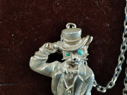 Vintage* Official Ghibli Baron Necklace • Whisper of the Heart Pendant with Chain • The Cat Returns Anime Jewelry - Kamaji Market