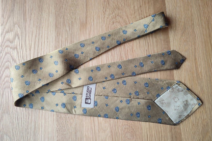 Vintage* Official Ghibli Bo Mouse Necktie • Spirited Away Neckwear/Ascot/Cravat/Accent Clothes • Gold Silk Neck Tie - Kamaji Market