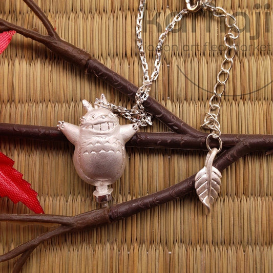 Vintage* Official Ghibli Flying Totoro Silver Necklace • My Neighbor Totoro Pendant • Japanese Jewelry Cominica - Kamaji Market