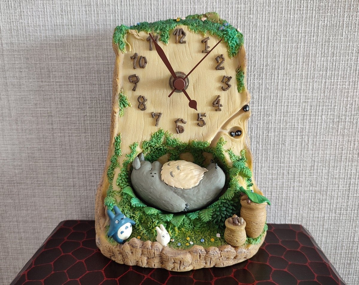 Vintage* Official Ghibli Heavy Table Clock • My Neighbor Totoro Figure/Figurine/Statue/Home Decor/Interior Diorama - Kamaji Market