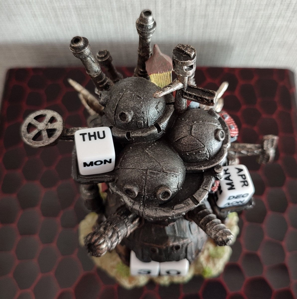 Vintage* Official Ghibli Howl Figure Perpetual Dice Calendar • Howls Moving Castle Home Decor/Interior Diorama - Kamaji Market